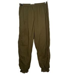 SØNDERHAUS 100% Combed Cotton Elastic Cuff Pants Olive Green Size M